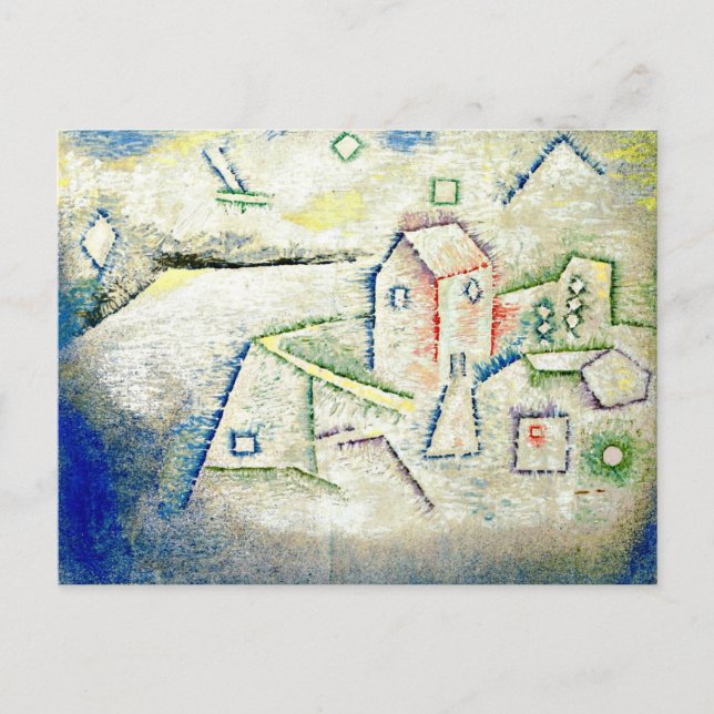 Carte Postale Paul Klee art : Maison de campagne dans le Nord (Devant)