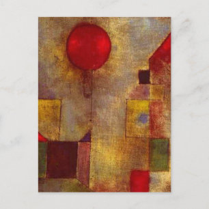 Carte Postale Paul Klee Ballons rouges Art coloré Abstrait