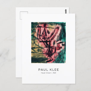 Carte Postale Paul Klee, Clown de feu - Art Abstrait coloré