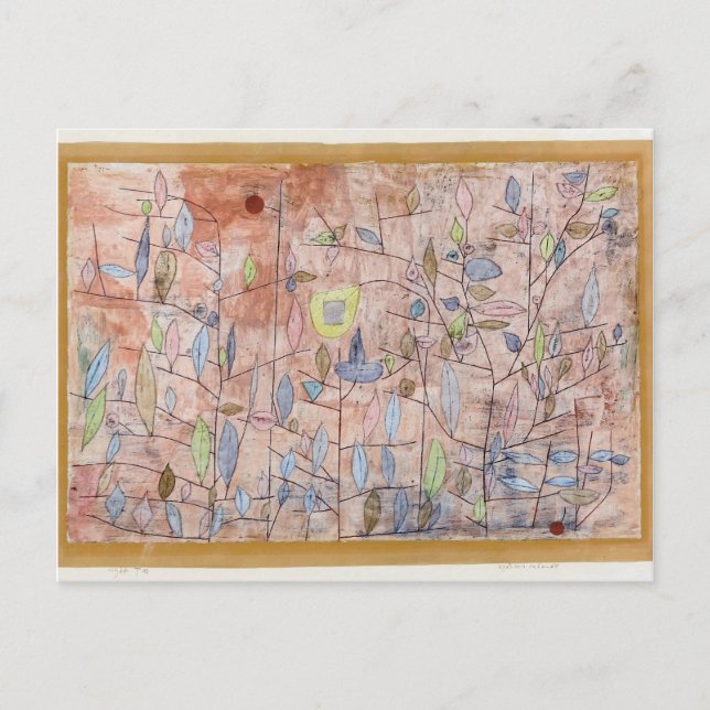 Carte Postale Paul Klee- Feuillage écarlate (Devant)