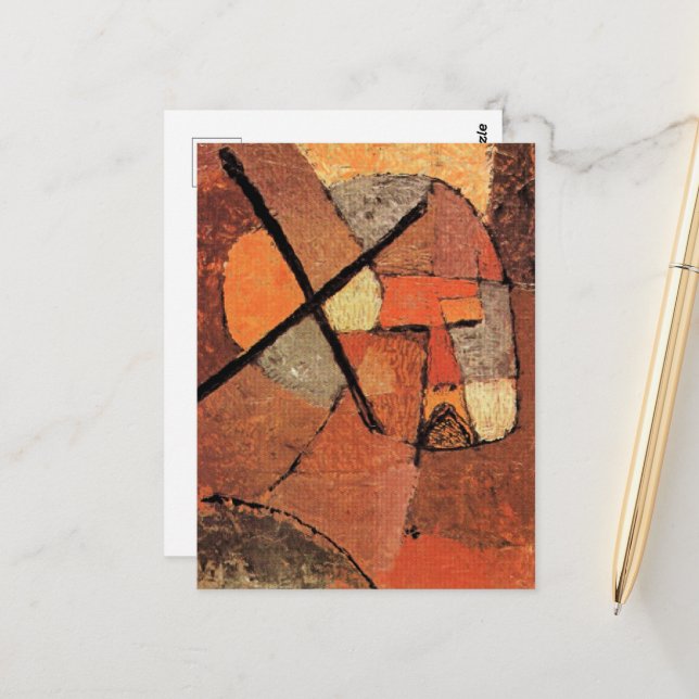 Carte Postale Paul Klee - Frappé de la liste (Devant/Arrière en situation)