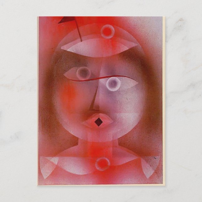 Carte Postale Paul Klee : Le Masque au petit drapeau (Devant)