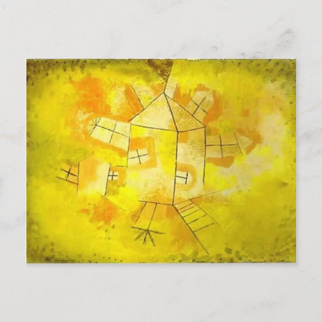 Carte Postale Paul Klee : Maison en mouvement (Devant)