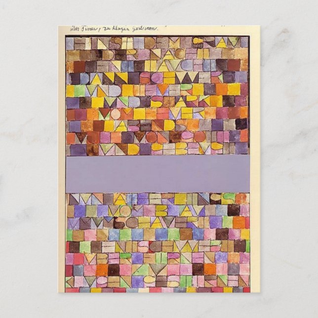 Carte Postale Paul Klee : Une fois émergé de Grey of Night (Devant)