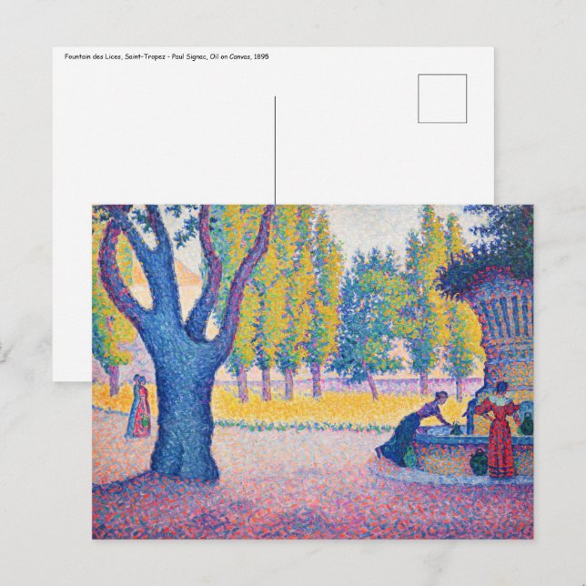 Carte Postale Paul Signac - Fontaine des Lices, Saint-Tropez (Devant / Derrière)