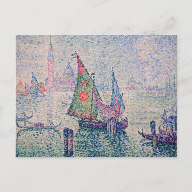 Carte Postale Paul Signac - La voile verte (Devant)