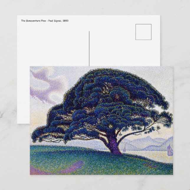 Carte Postale Paul Signac - Le pin de Bonaventure (Devant / Derrière)