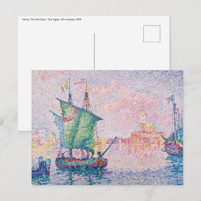 Carte Postale Paul Signac - Venise, Le Nuage Rose (Devant / Derrière)