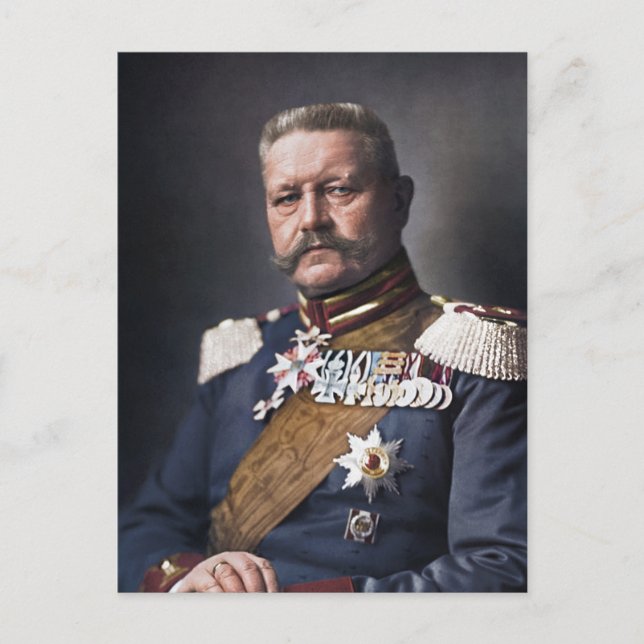 Carte Postale Paul von Hindenburg 1914 Colorisé (Devant)