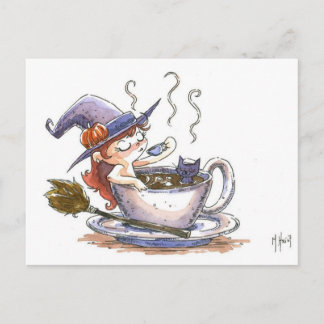 Carte Postale Pause café sorcière 2