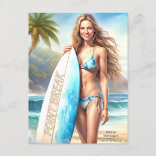 Carte Postale Pause du point d'action fille