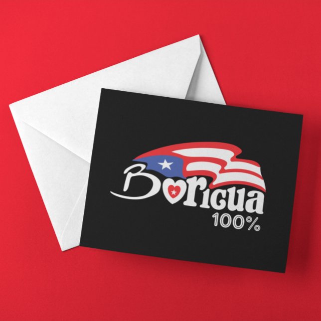 Carte Postale Pavillon du patrimoine 100% Porto Rico (Stylish Boricua 100% Puerto Rico Heritage Flag Postcard)