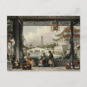 Carte Postale Pavillon et jardins d'un Mandarin près de Pékin, f