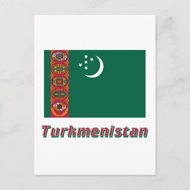 Carte Postale Pavillon turkmène avec nom (Devant)