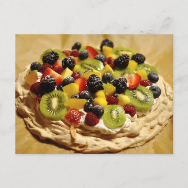 Carte Postale Pavlova garnie de fruits colorés (Devant)
