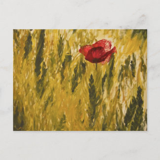 Carte Postale Pavot dans le champ de blé