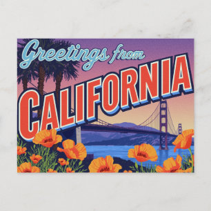 Carte Postale Pavot de Californie et Pont