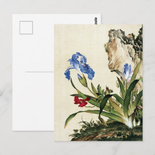 Carte Postale Pavot et Papillon Flower Art
