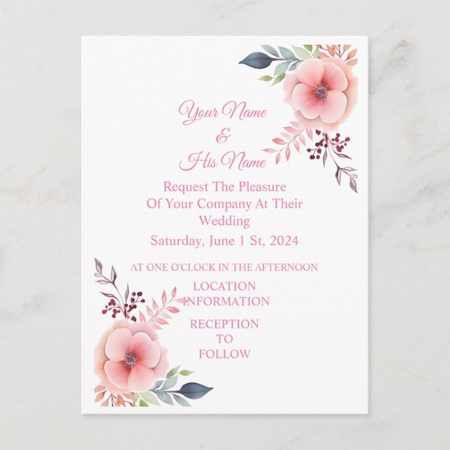 Carte Postale Pavot rose Floral Thunder_Cove (Devant)