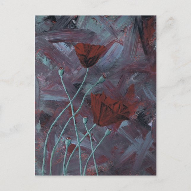 Carte Postale pavots abstraits (Devant)