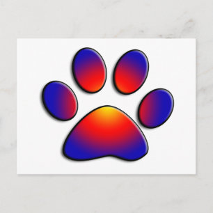 CARTE POSTALE PAW COLORÉ