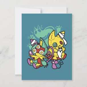 Carte Postale Paw-sitly Frightful   Halloween de chats monstrueu