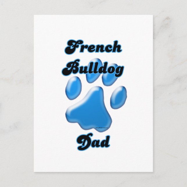 Carte Postale Pawprint bleu papa (Devant)