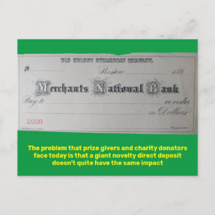 Carte Postale Payer au porteur sur demande