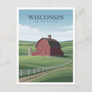 Carte Postale Pays agricole de la ferme Dairyland Monroe Wiscons