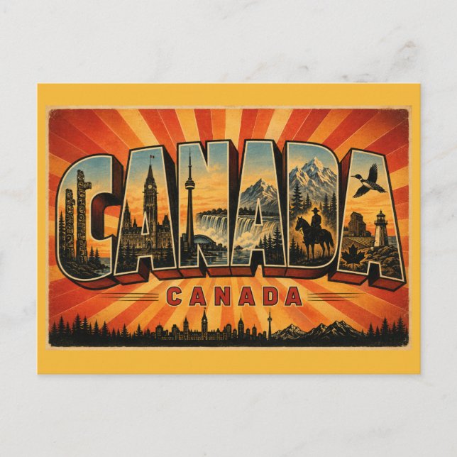 Carte Postale Pays Canada Vintage (Devant)