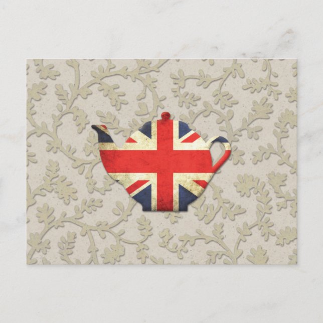 Carte Postale Pays Chic Union Jack Drapeau Teapot (Devant)