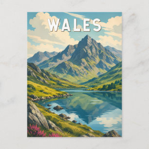Carte Postale Pays de Galles Royaume-Uni Illustration Voyage Art