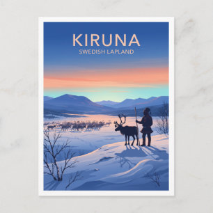 Carte Postale Pays de pâturage de rennes sámi, Kiruna Suède