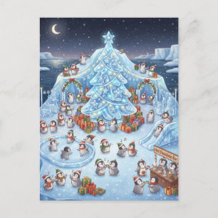 Carte Postale Pays des merveilles hivernal avec de mignons manch