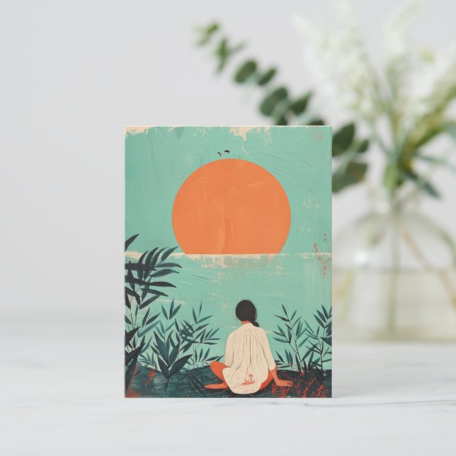 Carte Postale Paysage Abstrait de Boho (22) (Debout devant)