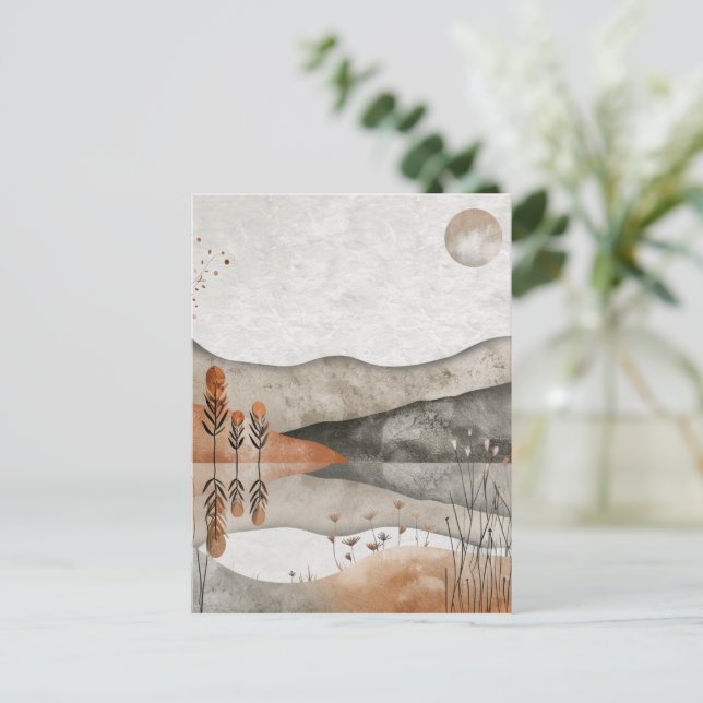 Carte Postale Paysage Abstrait de Boho (3) (Debout devant)