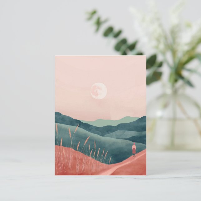 Carte Postale Paysage Abstrait de Boho (7) (Debout devant)
