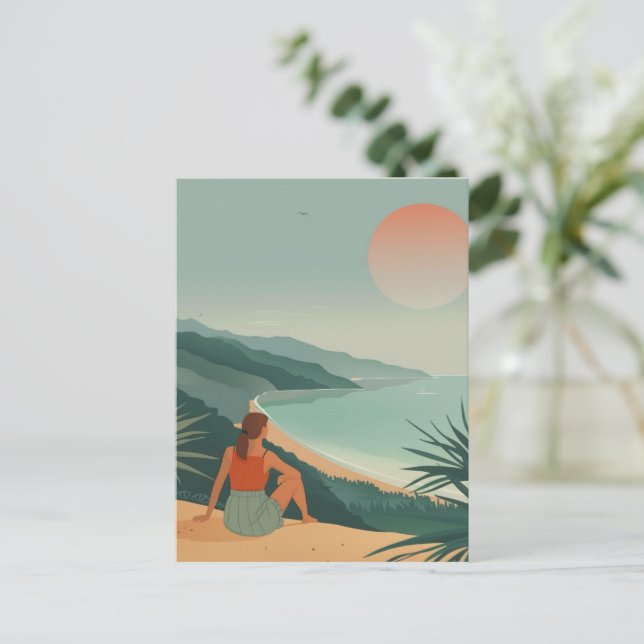 Carte Postale Paysage Abstrait de Boho (9) (Debout devant)