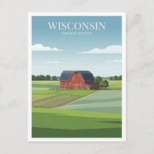 Carte Postale Paysage agricole du centre du Wisconsin à Stevens