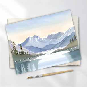 Carte Postale Paysage aquarelle des montagnes du lac Tahoe