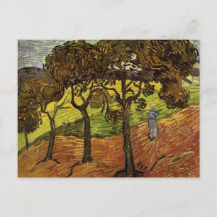 Carte Postale Paysage, arbres et figures par Vincent van Gogh