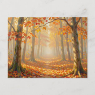 Carte Postale Paysage artistique de chemin forestier automnal