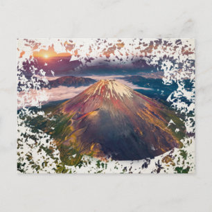 Carte Postale Paysage artistique du lever de soleil sur le mont
