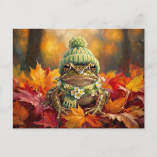Carte Postale Paysage automnal de grenouille Cottagecore rustiqu
