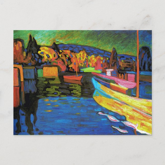 Carte Postale Paysage Automne Avec Bateaux (Devant)