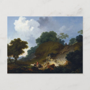 Carte Postale Paysage avec bergers par Fragonard