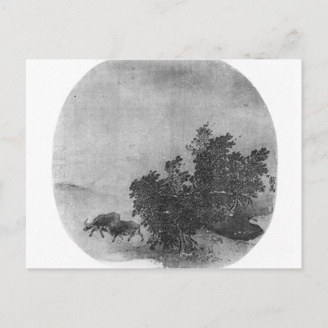 Carte Postale Paysage avec buffle d'eau, dynastie Song (Devant)