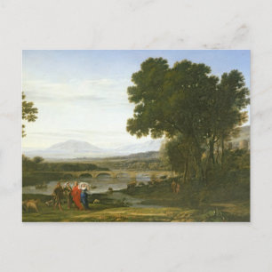 Carte Postale Paysage avec Jacob, Laban et Laban