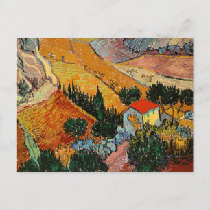 Carte Postale Paysage avec maison et laboureur,