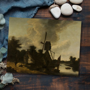 Carte Postale Paysage avec moulin à vent - Salomon Rombouts